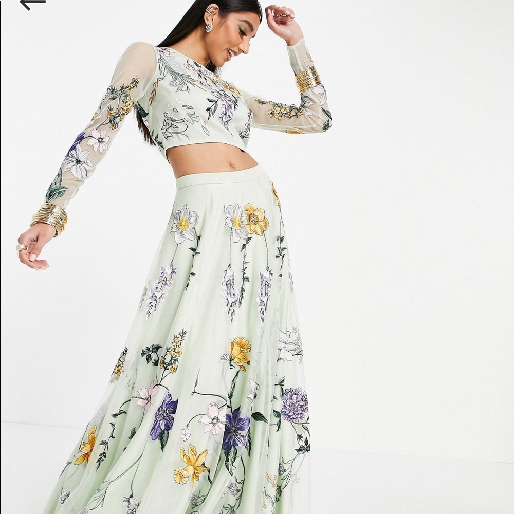 ASOS Embroidered Lehenga Set